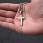 Cross Necklace and Cuban Chain | Great Gift for Brother | SS | 18-22 in