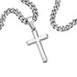 Cross Necklace and Cuban Chain | Great Gift for Brother | SS | 18-22 in